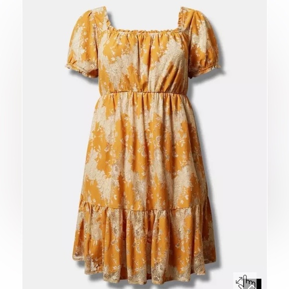 NWT ▶️ Torrid ◀️Mini Two Tone Lace Tiered Babydoll Dress - Picture 5 of 16